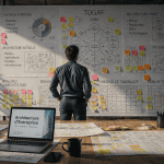 architecte d'entreprise devant mur de schémas TOGAF