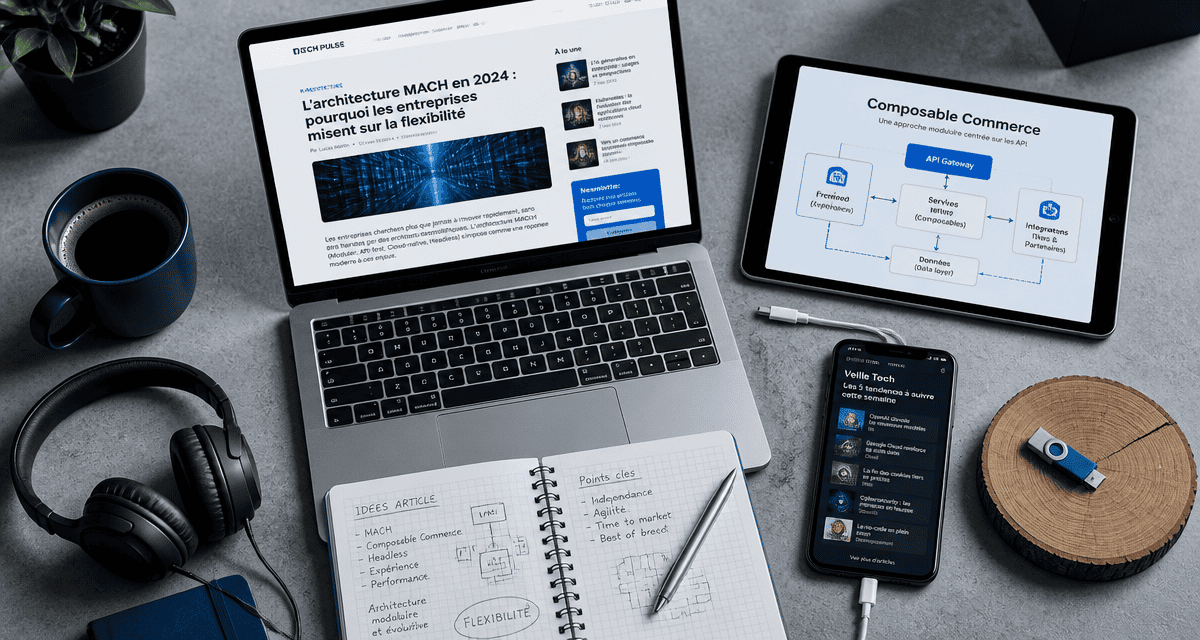 blog technologie bureau moderne vu du dessus