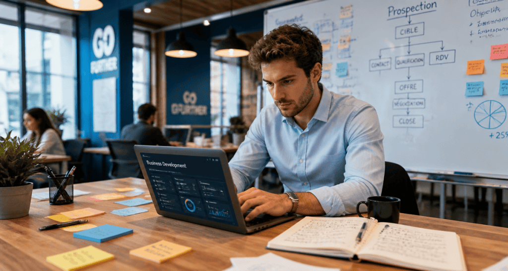 business development rep concentré en open space