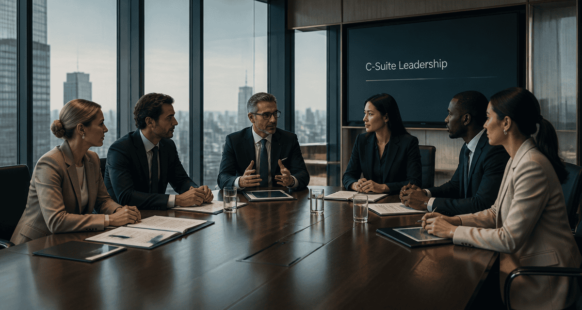 c-level réunion dirigeants salle de conseil