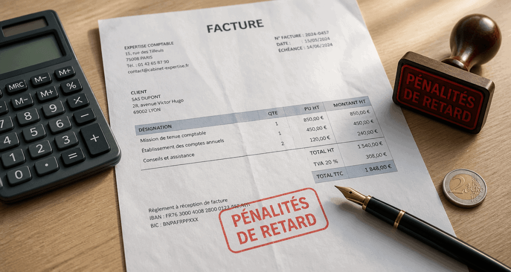 calcul pénalités de retard sur facture