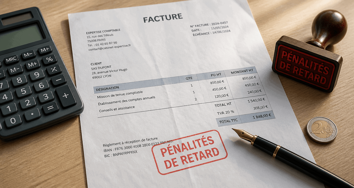 calcul pénalités de retard sur facture