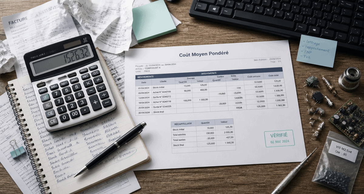 calcul cout moyen pondéré sur bureau comptable