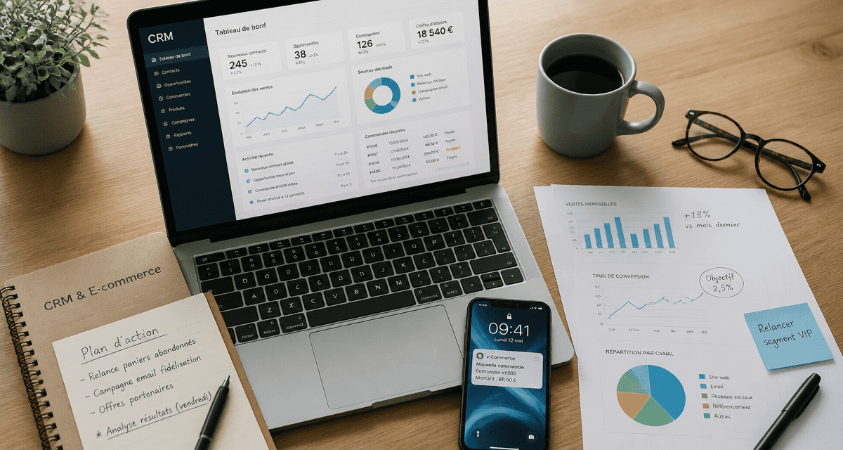 crm and e commerce bureau et tableau de bord
