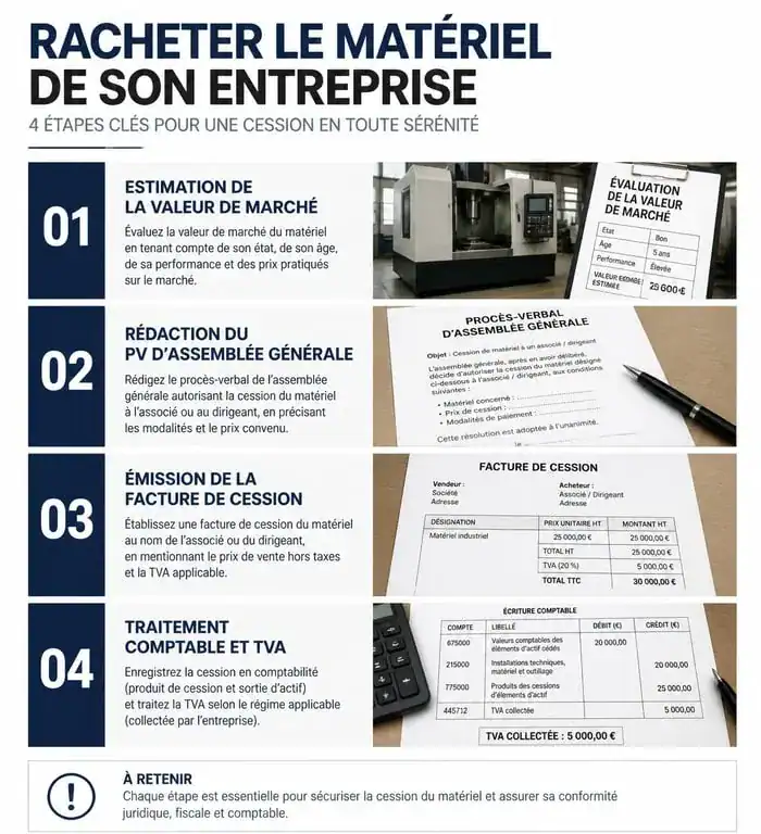 Étapes clés pour racheter le matériel de son entreprise en toute légalité