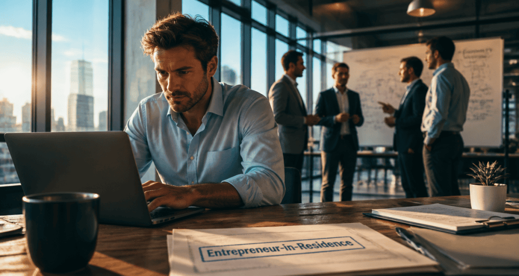entrepreneurs-in-residence travaillant devant investisseurs