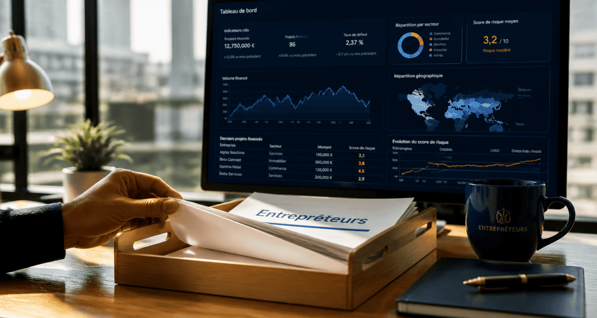entrepreteur dossier et tableau de bord