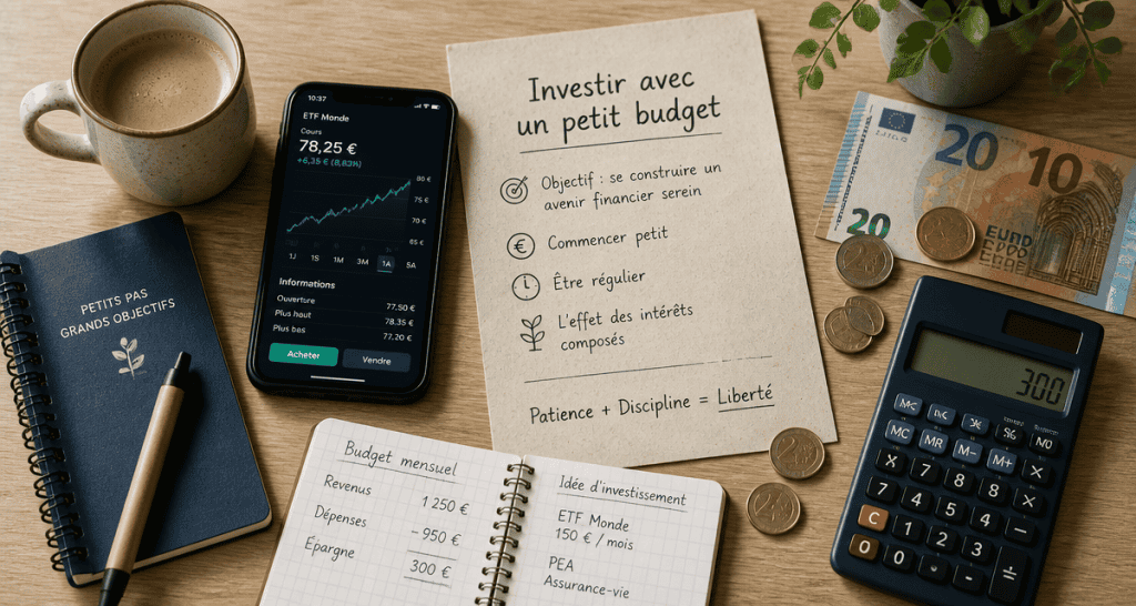 investir en bourse petit budget smartphone calculatrice euros