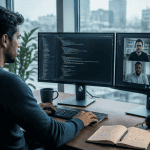 it remote work développeur bureau double écran