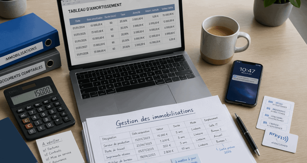 logiciel immobilisation sur bureau moderne