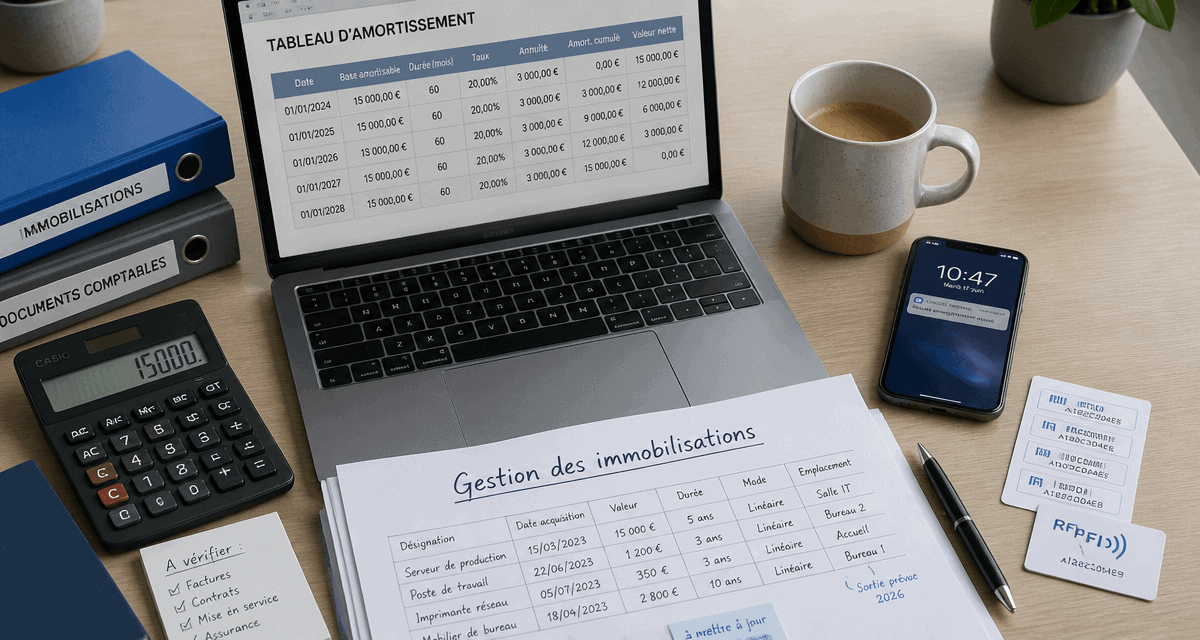 logiciel immobilisation sur bureau moderne