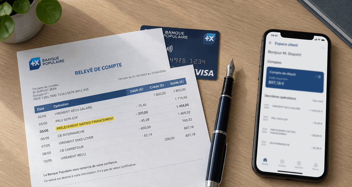 natixis financement c'est quoi sur relevé bancaire