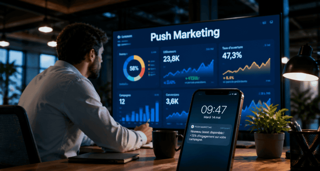 push marketing notification et tableau de bord