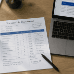 scorecard recrutement imprimée sur bureau moderne