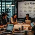 équipe en réunion pour stratégie go to market