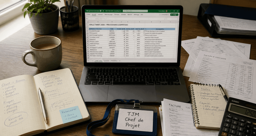 tjm chef de projet tableau excel bureau