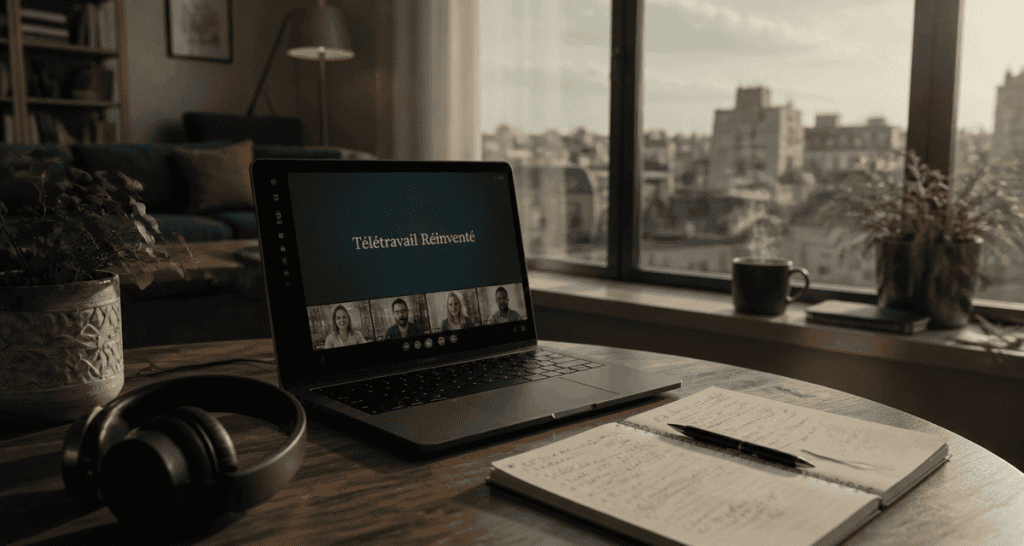 travailler en remote salon bureau moderne