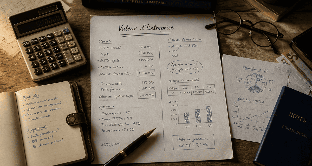 bureau expert-comptable calcul valeur d'entreprise