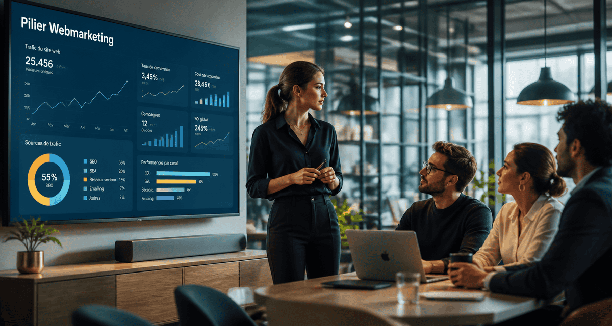 Webmarketing équipe analyse tableau de bord