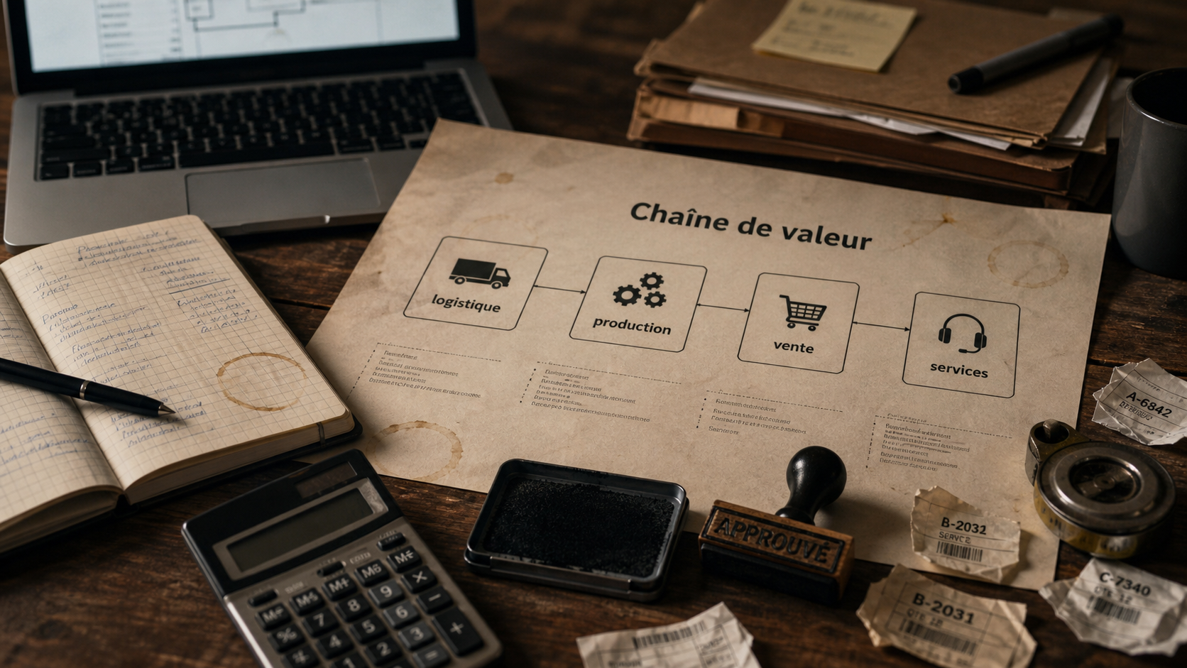 La chaine de valeur de porter : schéma des 9 leviers pour optimiser les processus