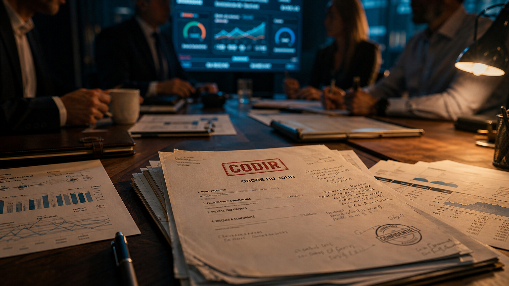 Comité direction : réunions CODIR et tableau de bord KPI