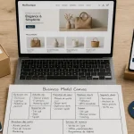 E commerce comment se lancer : maquette e-commerce et RGPD sur table