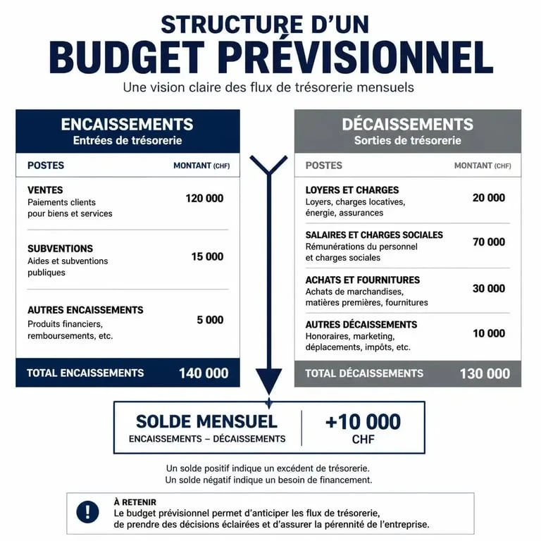 Exemple de structure de budget prévisionnel pour entreprise