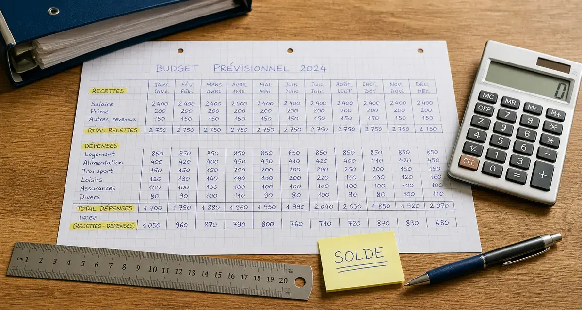 Exemple budget prévisionnel pour sécuriser la trésorerie