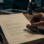 Lettre de motivation cdi : tampon CDI sur une lettre