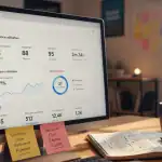 SEO UX sur écran d’ordinateur dans bureau moderne