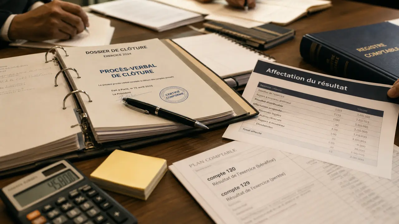 Affectation resultat : réserves, dividendes et écritures de clôture