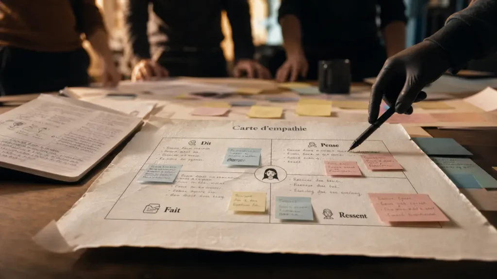 Carte d’empathie : 6 zones à remplir pour comprendre le client sans projeter ses idées