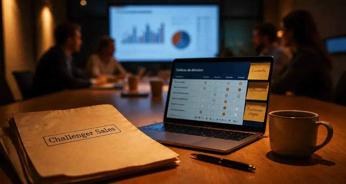 Challenger Sales : dossier et tableau de décision en vente B2B