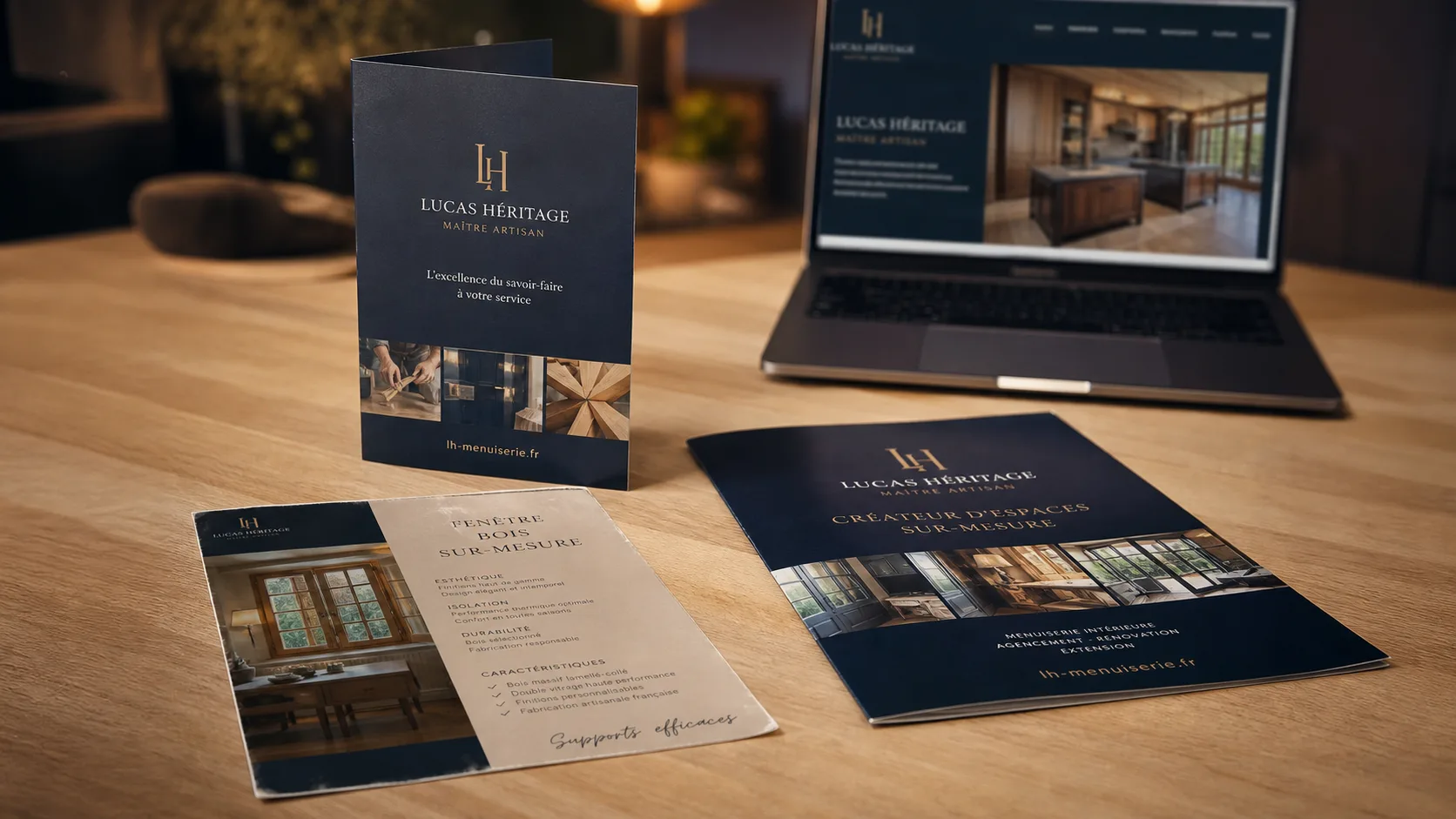 Création supports de communication : flyer, brochure et fiche produit imprimés
