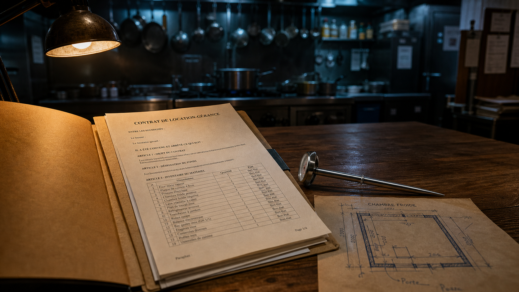 Location gerance restaurant : dossier contrat et inventaire, vérifier bail et matériel