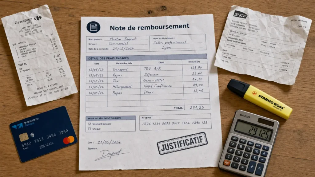 Note de remboursement de frais : 3 ans pour agir, justificatifs obligatoires et choix réel ou forfait