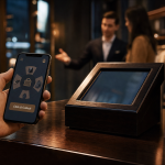 Phygitale définition : smartphone et borne tactile pour parcours phygital en magasin