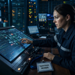 Supervision industrielle : salle SCADA temps réel et opératrice