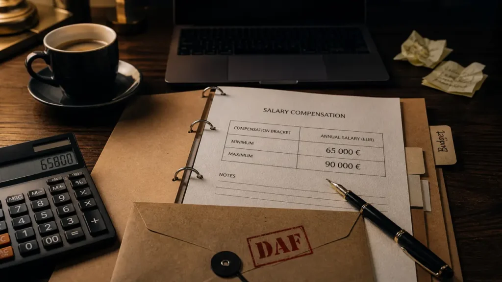 DAF salaire : 65 000 € brut annuel en base, jusqu’à 300 000 € selon l’expérience
