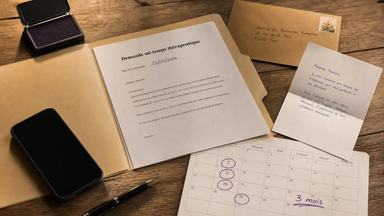 Delai réponse employeur mi temps thérapeutique : 3 mois, refus et relance