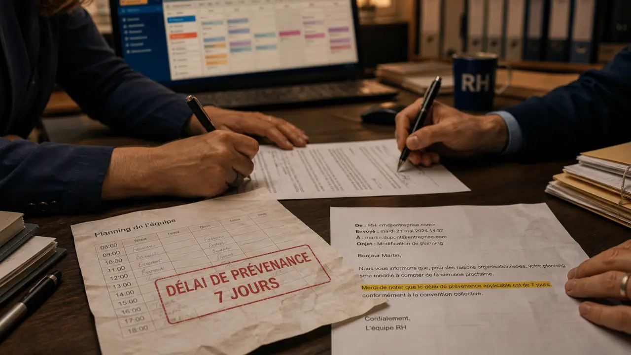 Délais de prévenance planning : règlement et risques de litige, document signé