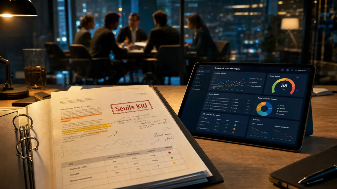 k r i : tableau de bord avec seuils KRI pour surveiller les risques