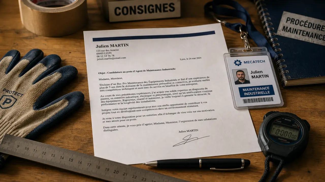 Lettre de motivation en usine sur bureau : modèle précis