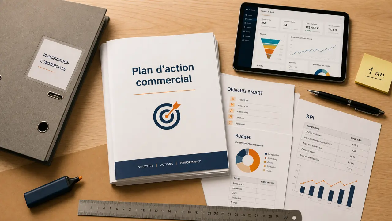 Plan d action commerciale : objectifs SMART, budget et KPI