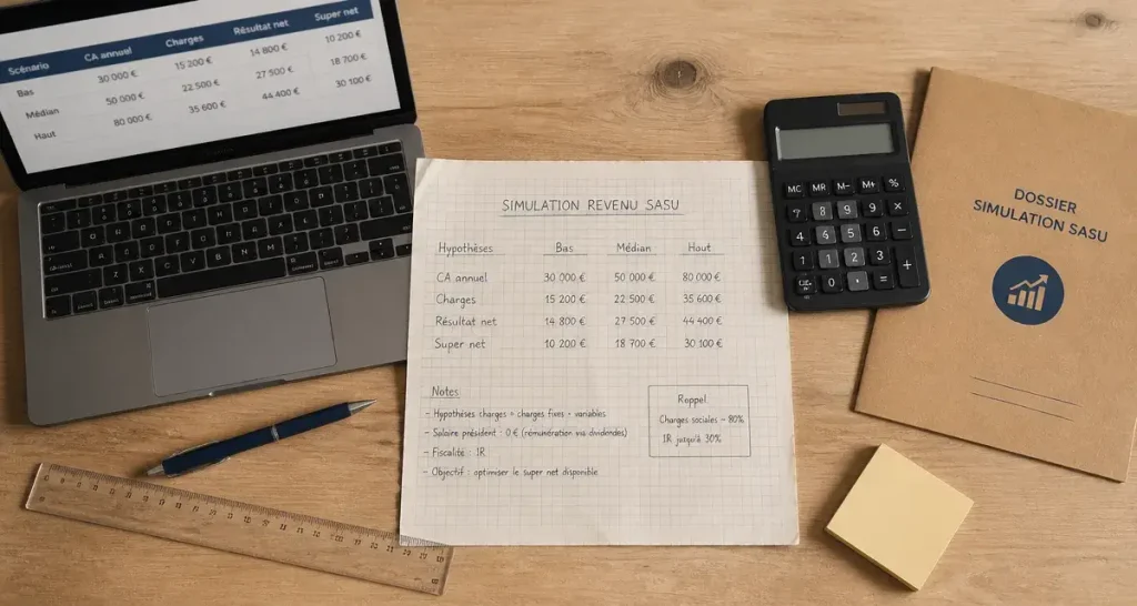 Simulation revenu SASU : comprendre le net, le super net et les pièges de calcul