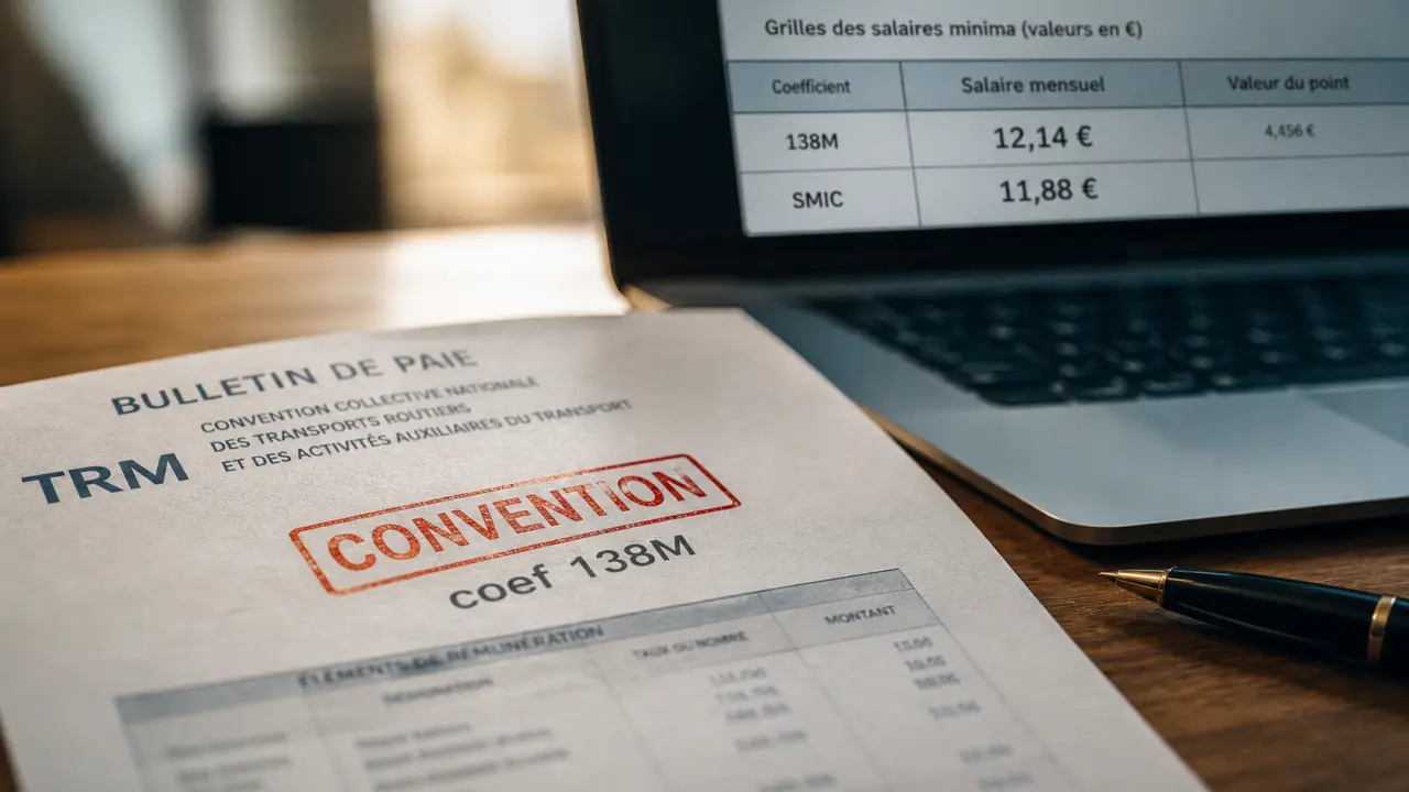 Taux horaire routier 2024 : 12,14 € TRM et SMIC (fiche de paie)
