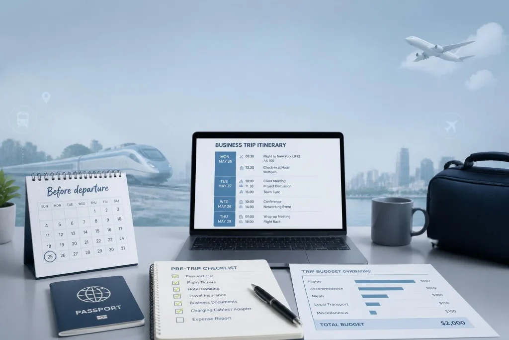 Voyage d’affaires : budget, transports et documents à verrouiller avant le départ