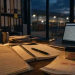 Cabinet de recrutement logistique : brief de recrutement sur bureau