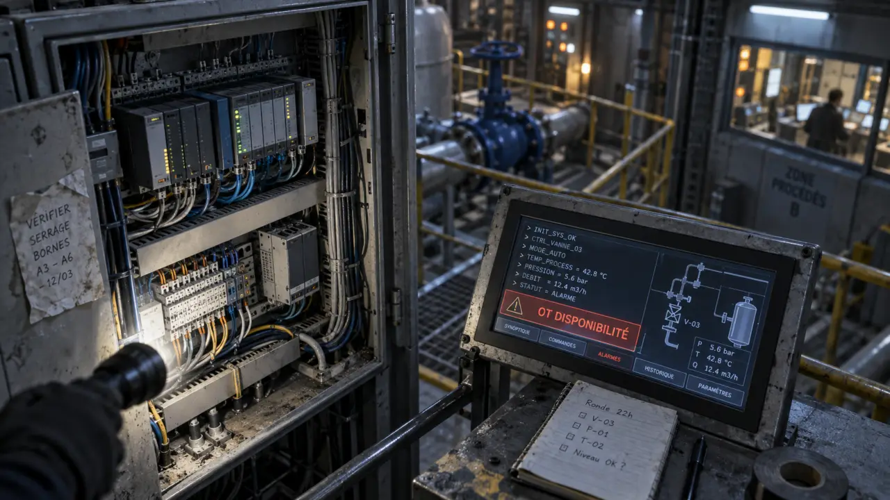 Cybersécurité OT : armoire électrique et supervision industrielle protégées