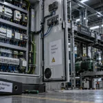 Électricité industriel : armoire électrique ouverte, câbles repérés et schéma à jour